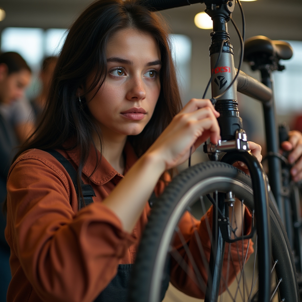 Regolazione dei freni su bicicletta urbana con chiave brugola